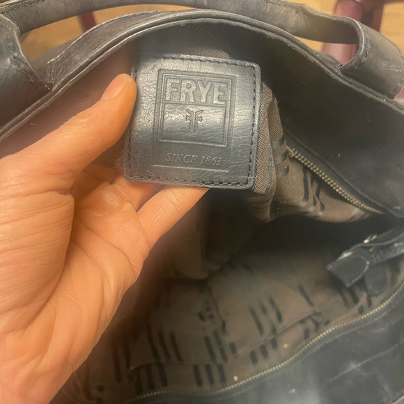 FRYE Melissa Black Leather Tote Excellent Condition - Picture 2 of 5